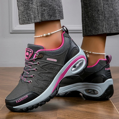 Modische Schnür-Walkingschuhe für Damen in Grau