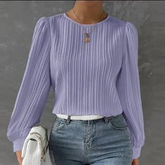 Ortrud - Damen-Faltenbluse in Viola