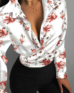 Ottilie - Bedruckte Bluse für Damen in Rot
