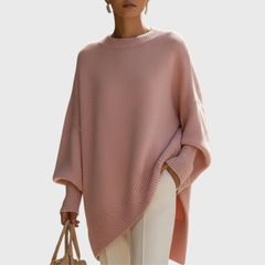 Roswitha | Damen Oversize Locker Strickpullover in Rosa