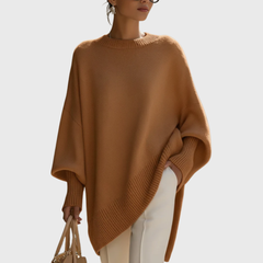 Roswitha | Damen Oversize Locker Strickpullover in Braun