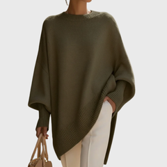 Roswitha | Damen Oversize Locker Strickpullover in Grün