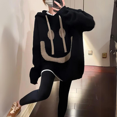 Vanessa | Freizeitlook Oversize Kapuzenpullover in Schwarz