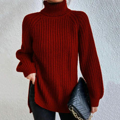 Juniper - Eleganter weicher Rollkragenpullover in Rot