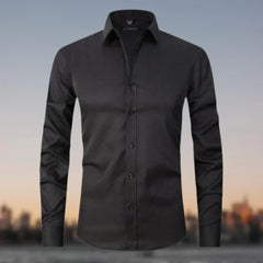 Tommy - knitterfreies stretchhemd in Schwarz