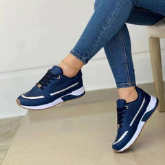 Angelika | Damen Orthopädische Plateau Sneaker in Blau