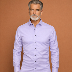 Slim-Fit Herrenhemd mit langen Ärmeln für Business- und Freizeitoutfits | Reinout in Lila