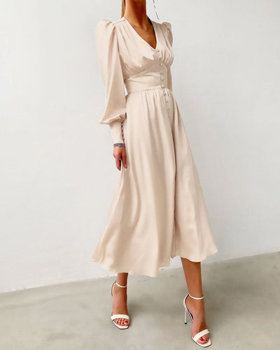 Philine - Leichtes Sommerkleid Damen Elegantes Langarmkleid