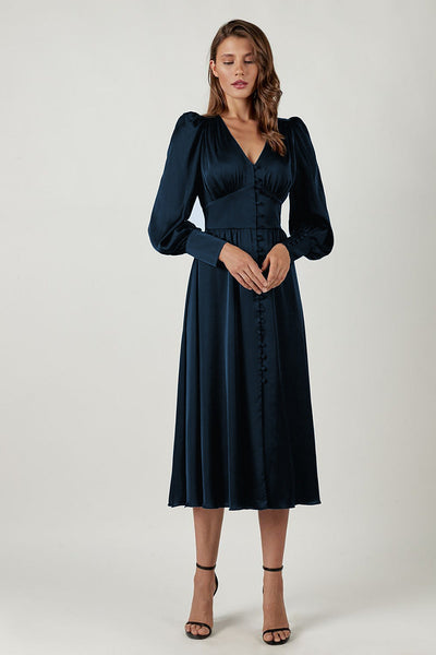 Philine - Leichtes Sommerkleid Damen Elegantes Langarmkleid
