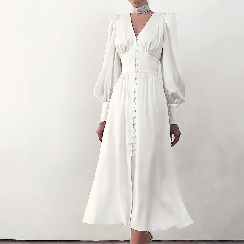 Philine - Leichtes Sommerkleid Damen Elegantes Langarmkleid