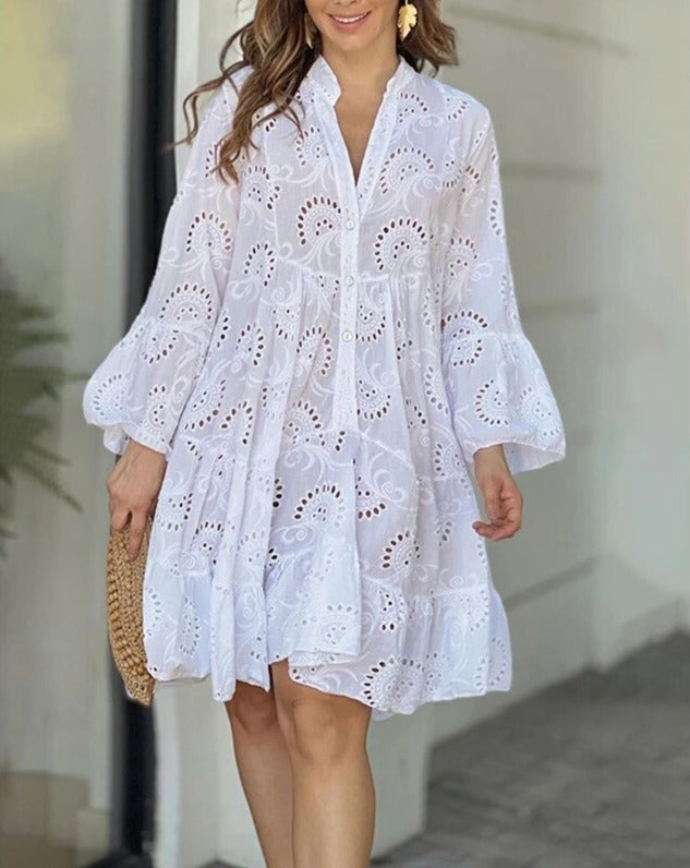 Philomée - Kleid Mit Ausgehöhlten Mustern