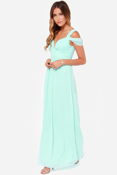 Phyllis - Sommerliches schulterfreies Maxikleid Damen