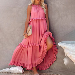 Agatha - Stilvolles langes Kleid in Rosa