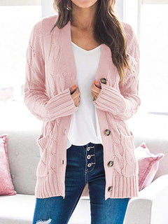 Lässiger Cardigan für Damen | Langarm in Rosa