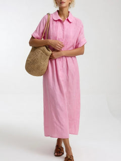 Jorisa - kurzärmeliges Midikleid in Rosa