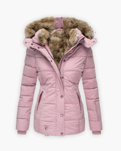 Friederike | Steppjacke mit Fellfutter in Rosa
