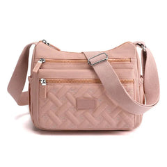 Praktische Damen-Schultertasche aus strapazierfähigem Nylon in Rosa