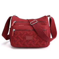 Praktische Damen-Schultertasche aus strapazierfähigem Nylon in Verrottet