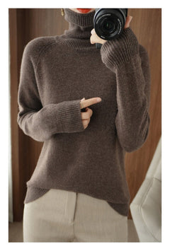 Prisca | Eleganter Rollkragenpullover in Braun