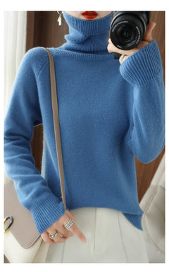 Prisca | Eleganter Rollkragenpullover in Blau