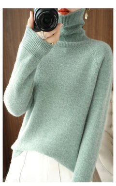 Prisca | Eleganter Rollkragenpullover in Grün