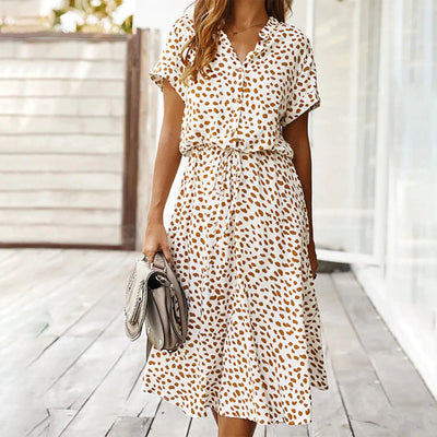 Ylvie - Bedrucktes Kleid Mit V-Ausschnitt