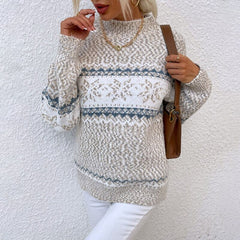Crystal | Grob gestrickter Pullover im Retro-Stil in Beige