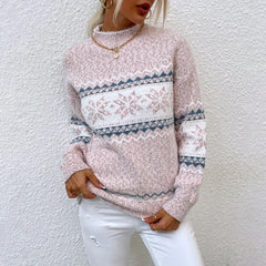 Crystal | Grob gestrickter Pullover im Retro-Stil in Rosa