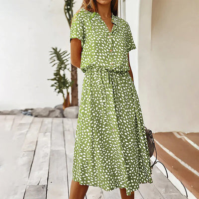 Ylvie - Bedrucktes Kleid Mit V-Ausschnitt