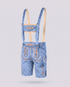 Patrick | Herren Traditionell Knielang Lederhose in Blau