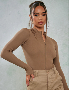 ELEGANT™ | ZIP-UP BODYSUIT in Brun