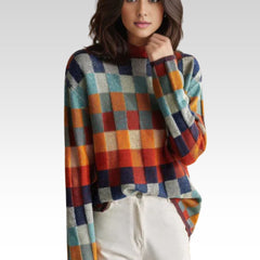 Mira | Oversize Stehkragen Pullover in Hellbraun