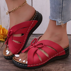 Retro Sandalen Damen – Bequeme orthopädische Schuhe für den Sommer in Rot