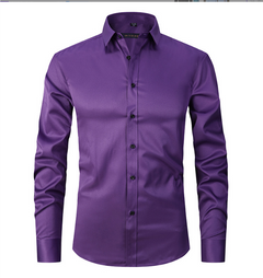 Normand - Langärmliges Hemd - Eleganter Formaler Stil in Dunkelviolett