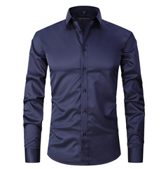 Normand - Langärmliges Hemd - Eleganter Formaler Stil in Marine Blau
