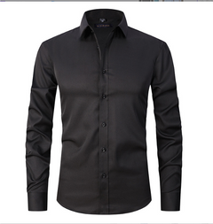 Normand - Langärmliges Hemd - Eleganter Formaler Stil in Schwarz