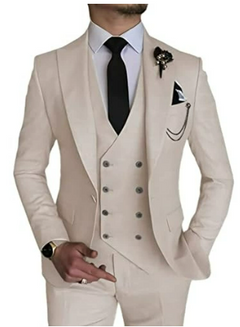 Stilvoller Hochzeitsgastanzug für Herren | Slim Fit in Beige