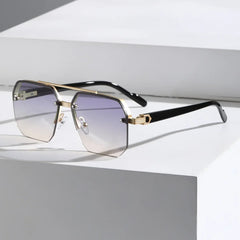 Moderne Stilvolle Geometrische Sonnenbrille für Herren | UV Schutz in Amethyst Violett