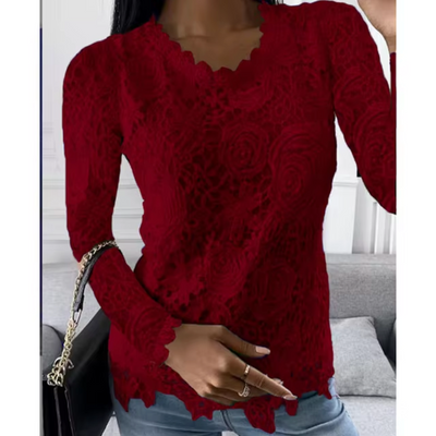 Quendola – Elegantes Spitzentop mit Blumenmuster
