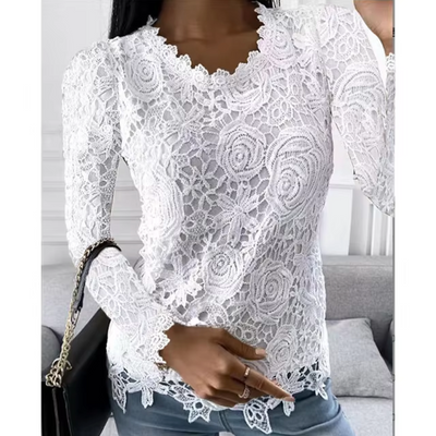 Quendola – Elegantes Spitzentop mit Blumenmuster