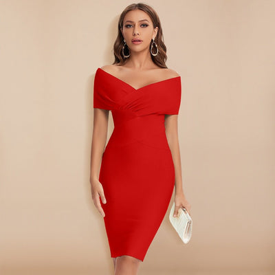 Quenessa - Elegantes Verbandkleid mit V-Ausschnitt