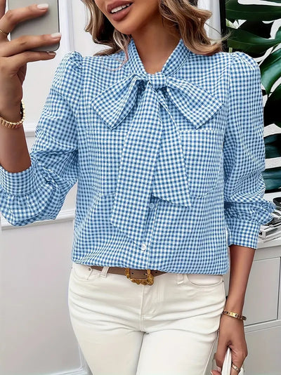 Quivana – Baumwollbluse mit Fliege