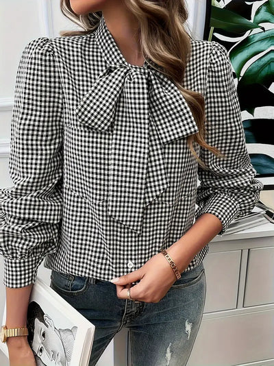 Quivana – Baumwollbluse mit Fliege