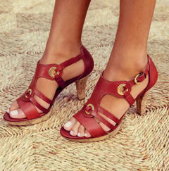 Nancy® | Bequeme Sandalen mit Absatz in Rot