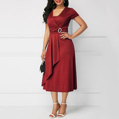 Filomena - Elegantes midikleid in Rot