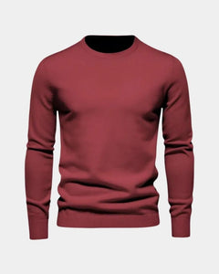 Rene | Herren Minimalistischer Pullover – Minimal Pullover Herren Clean in Bordeauxrot
