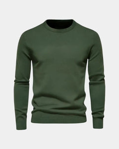 Rene | Herren Minimalistischer Pullover – Minimal Pullover Herren Clean in Armeegrün