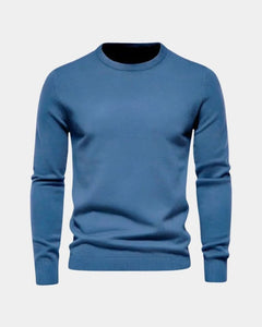 Rene | Herren Minimalistischer Pullover – Minimal Pullover Herren Clean in Blau
