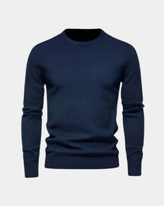 Rene | Herren Minimalistischer Pullover – Minimal Pullover Herren Clean in Marineblau