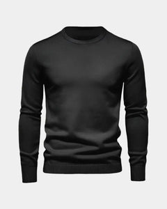 Rene | Herren Minimalistischer Pullover – Minimal Pullover Herren Clean in Schwarz